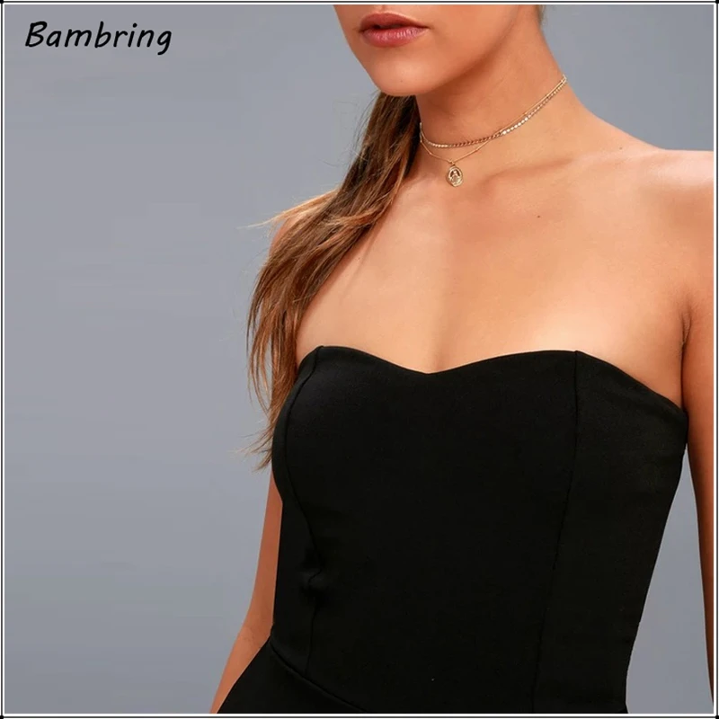 

Elegant White Sleeveless Strapless Jumpsuits Women Fashion Tube Top Rompers Evening Party Jumpsuits Office Lady Overalls Custom
