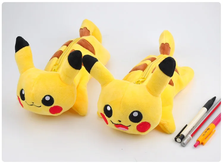Мультяшный плюшевый чехол с рисунком Пикачу, чехол Bts Pokemon go, чехол для карандашей, бутик, школьные принадлежности, estojo de lapis plumier, канцелярские принадлежности