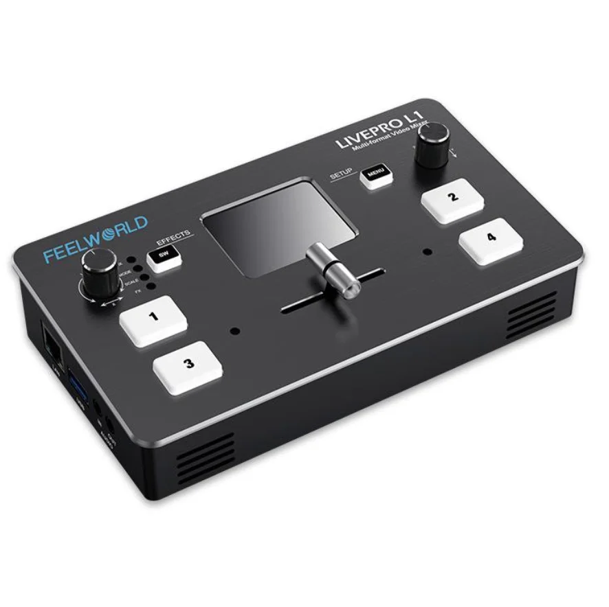 Микшер FEELWORLD LIVEPRO L1 многоформатный смеситель для видеосъемки 4 кабеля HDMI