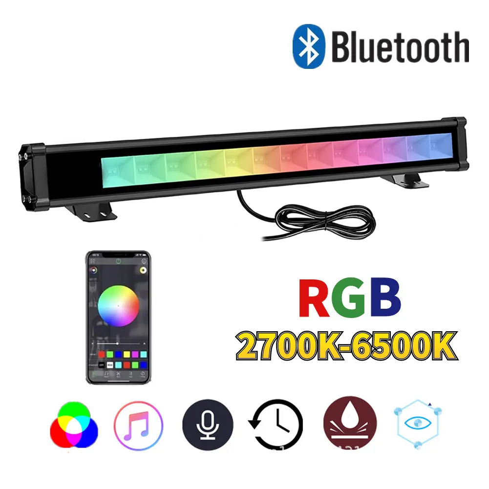 

RGB LED Wall Washer Outdoor Light Bluetooth Waterproof 36W Color Changing Flood Light RGB Led For Party Garden Stage Lighting