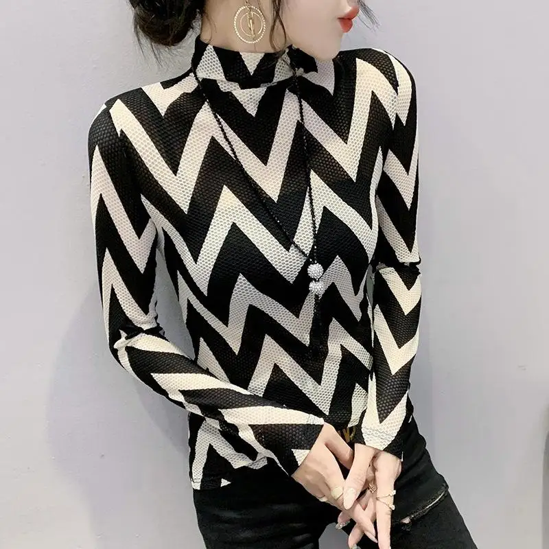 

Women's Tops Long-sleeved T-shirts High-necked Tops
