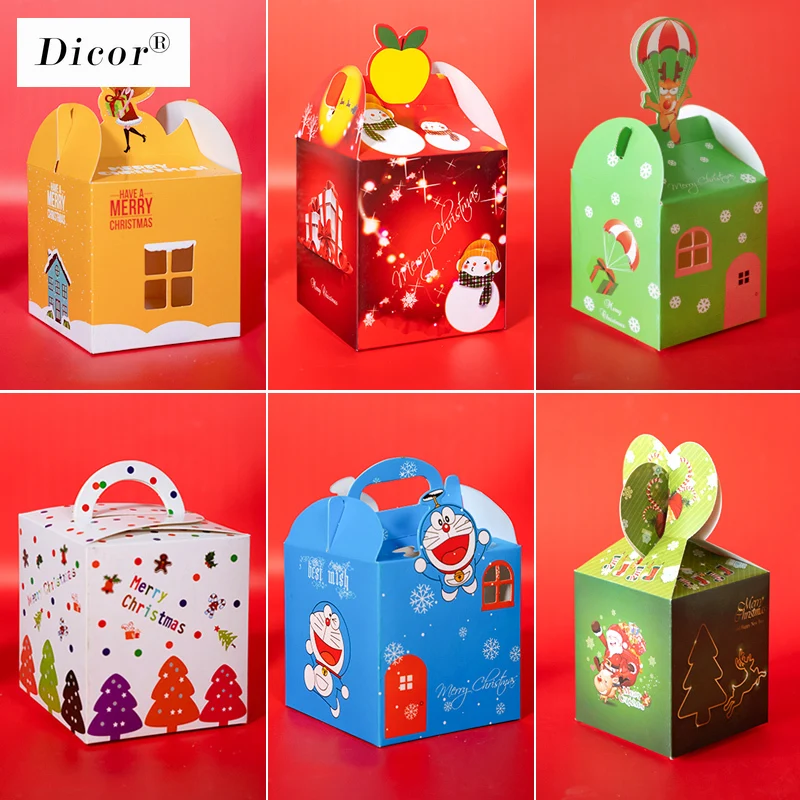 12 шт в форме дома рождественские конфеты подарочные пакеты Рождественская елка