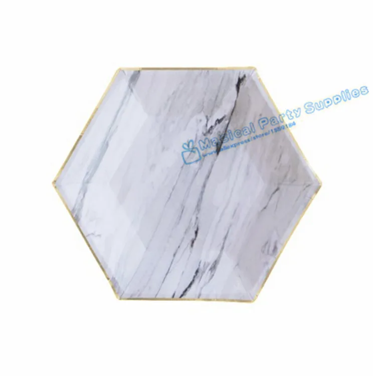 24 комплекта мраморных шестигранных золотых пластин румяна розовые и золотые