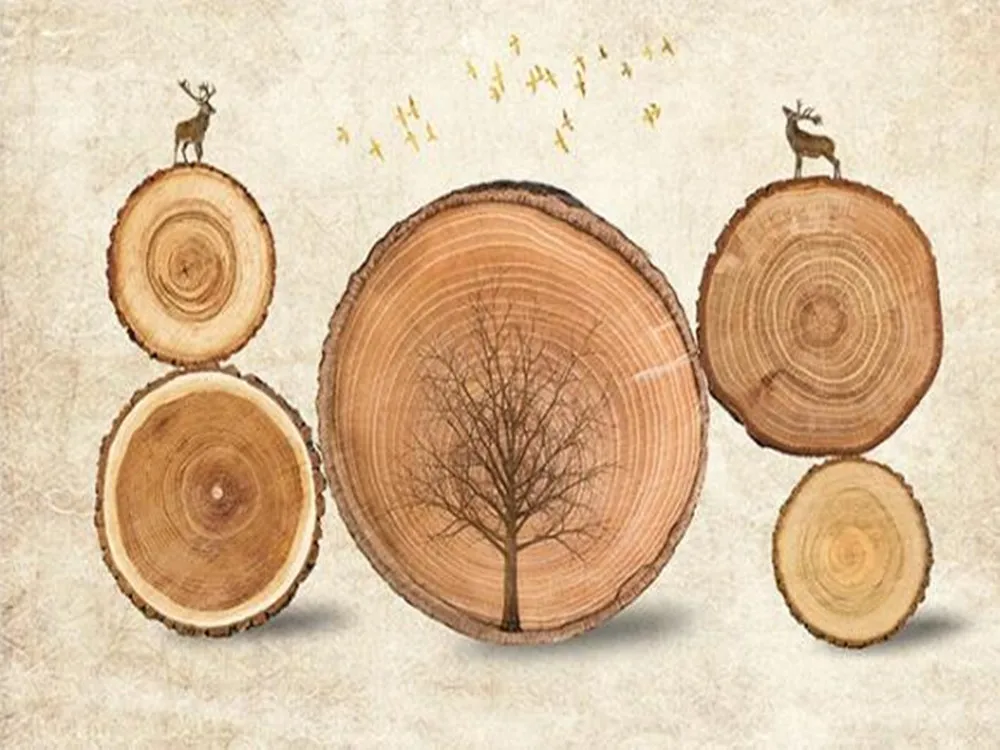 

Milofei manufacturers custom 3D embossed wood grain background wallpaper mural