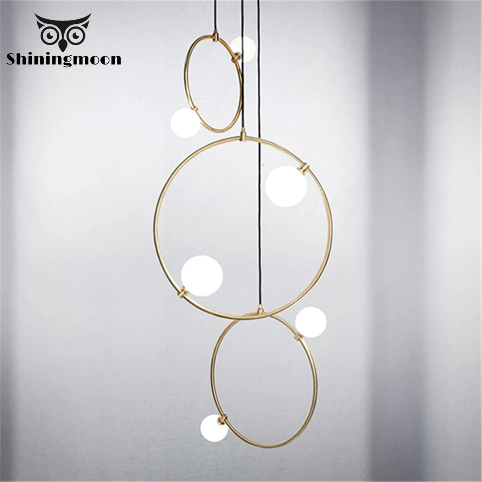 Креативное декоративное кольцо для дома стеклянные подвесные светильники