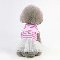 puppy dog dress thin cute striped angel princess skirt for small dogs cats for summer pet apparel drop ship