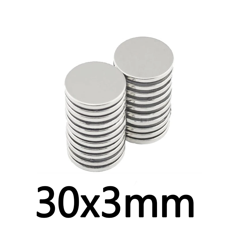 

2/5/10/20/30Pcs 30x3 mm Strong Cylinder Rare Earth Magnet 30mmX3mm Round Neodymium Magnets 30x3mm Big Disc Magnet 30*3 mm