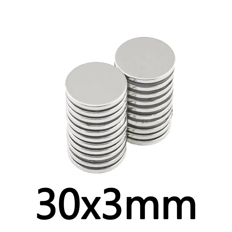 2/5/10/20/30 шт. 30x3 мм Сильный цилиндр Редкоземельный Магнит 30 x 3 Круглые неодимовые