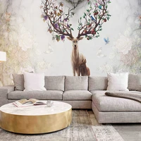 customized 3d creative deer design exquisite wallpaper home decoration sofa tv background mural suitable for living room bedroom