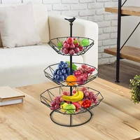 countertop fruit basket holder decorative tabletop stand perfect for vegetables snacks household items 3 tier black