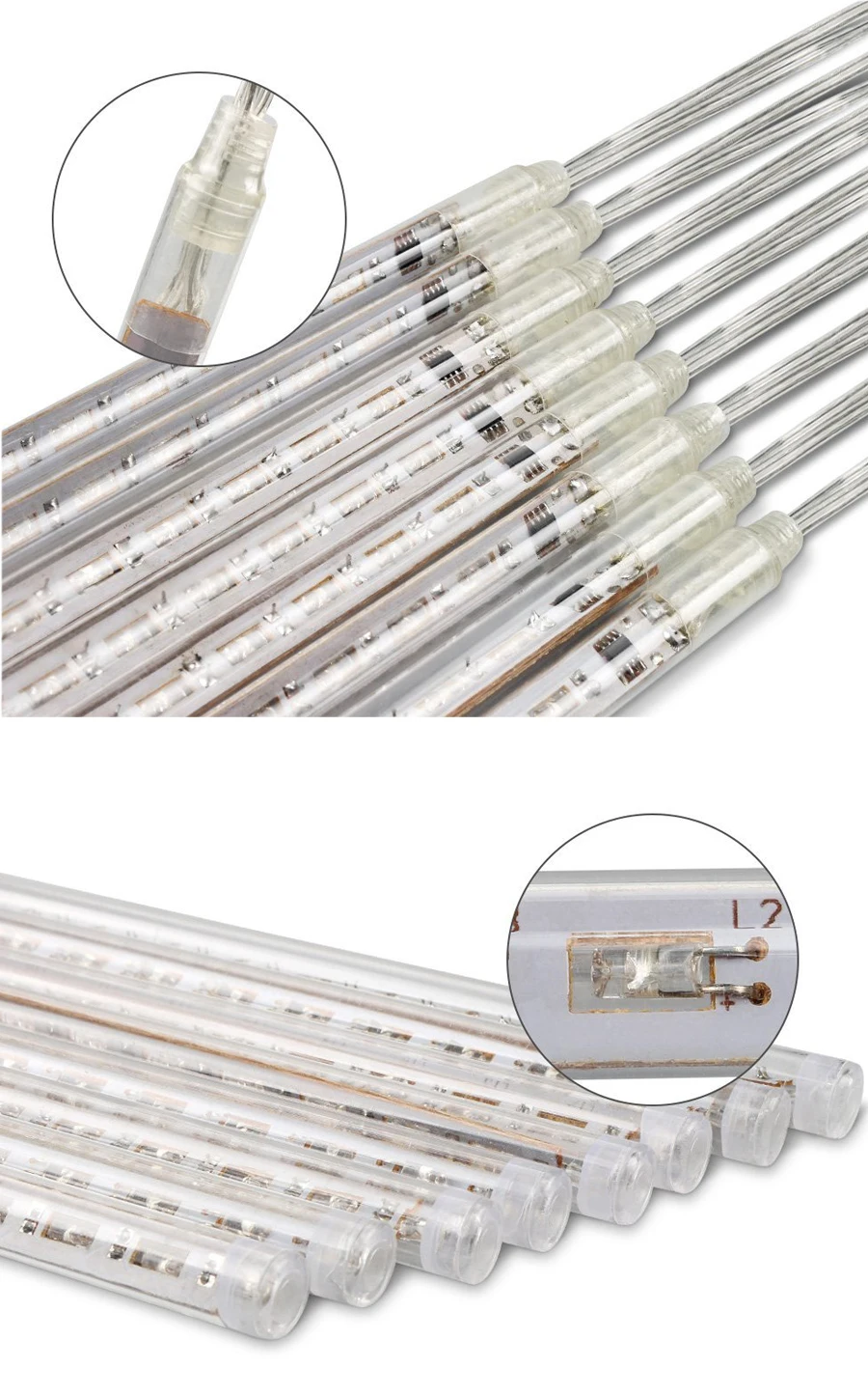 Рождественская уличная гирлянда 50 см светодиодная метеоритный дождь 8 трубок