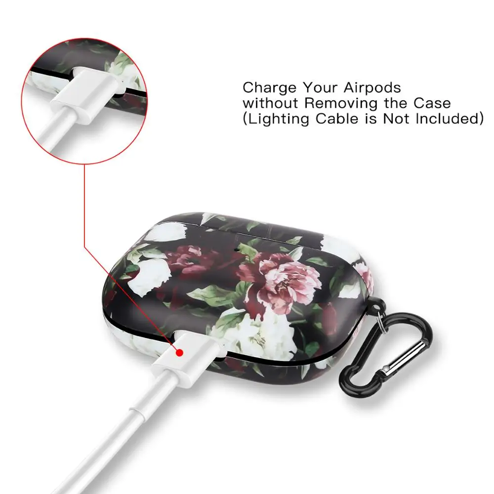 Newest TPU Soft Earphone Case For Apple Airpods Pro Accessorie Protector Matte IMD Retro Flowers Cover With Hanger Hook | Электроника