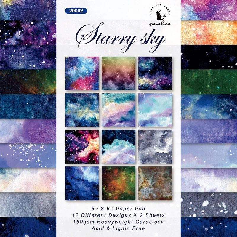 

24 sheet 6"X6" Star Skylight patterned paper pad Scrapbooking paper pack