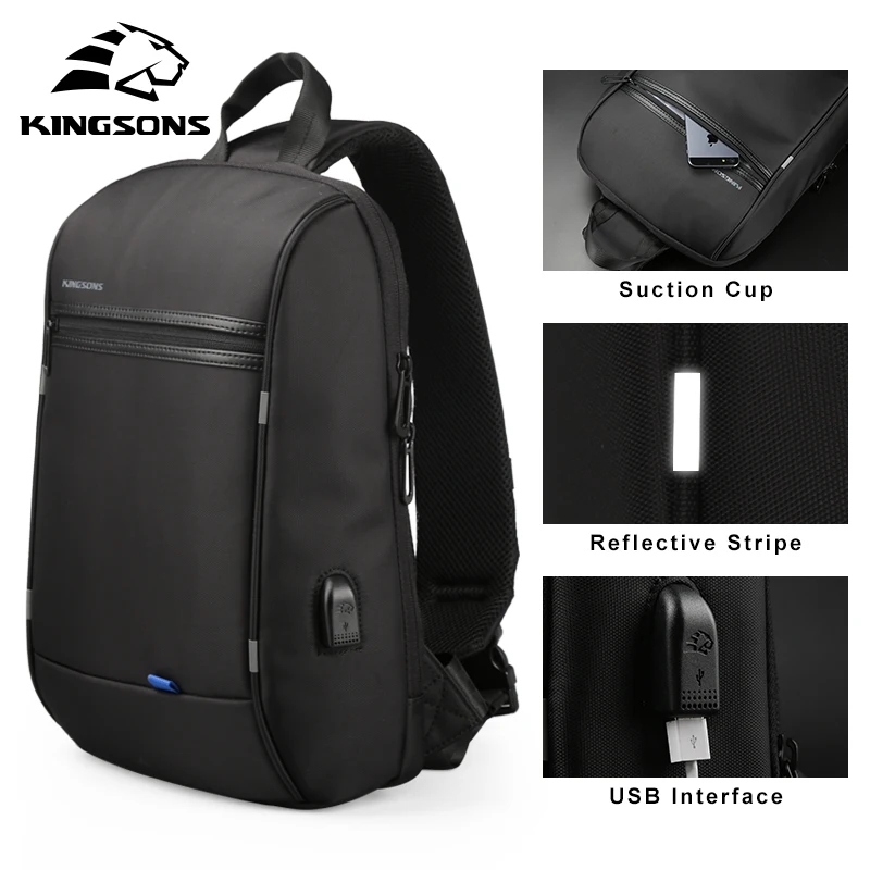 

Kingsons Upgraded Waterproof Single Shoulder Laptop Backpack for Men Daily Using for teenagers Laptop Travel Business