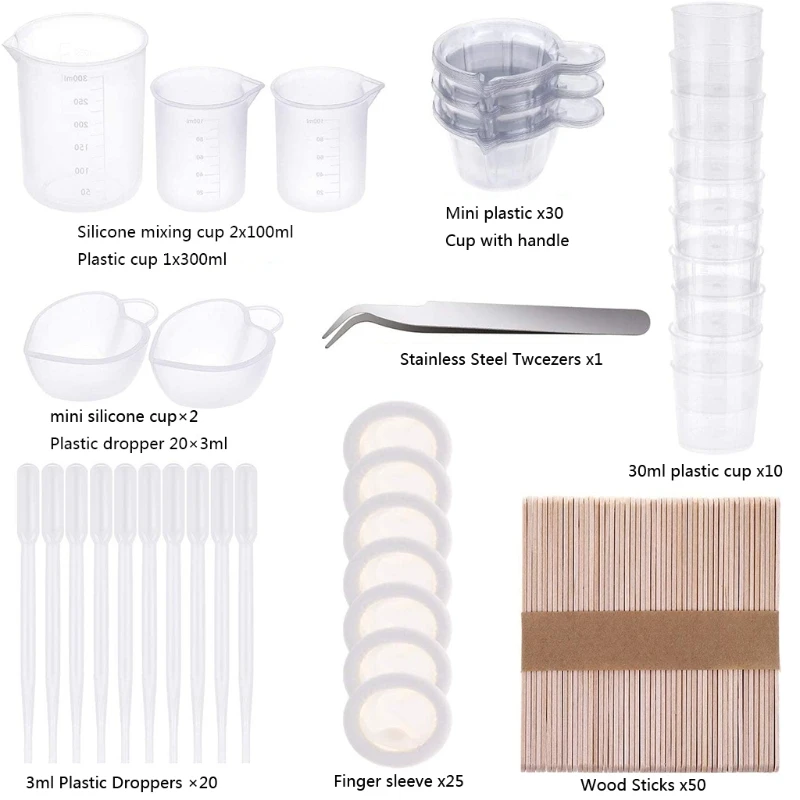 

Resin Silicone Measuring Cup Silicone Mixing Cups Resin Tool Set with Disposable Measuring Cup Resin Epoxy Resin Tool