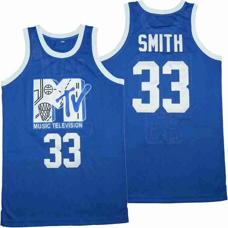 

BG basketball jerseys ROCK N JOCK WILL 33 SMITH jersey Embroidery sewing Outdoor sportswear Hip-hop culture Blue 2021