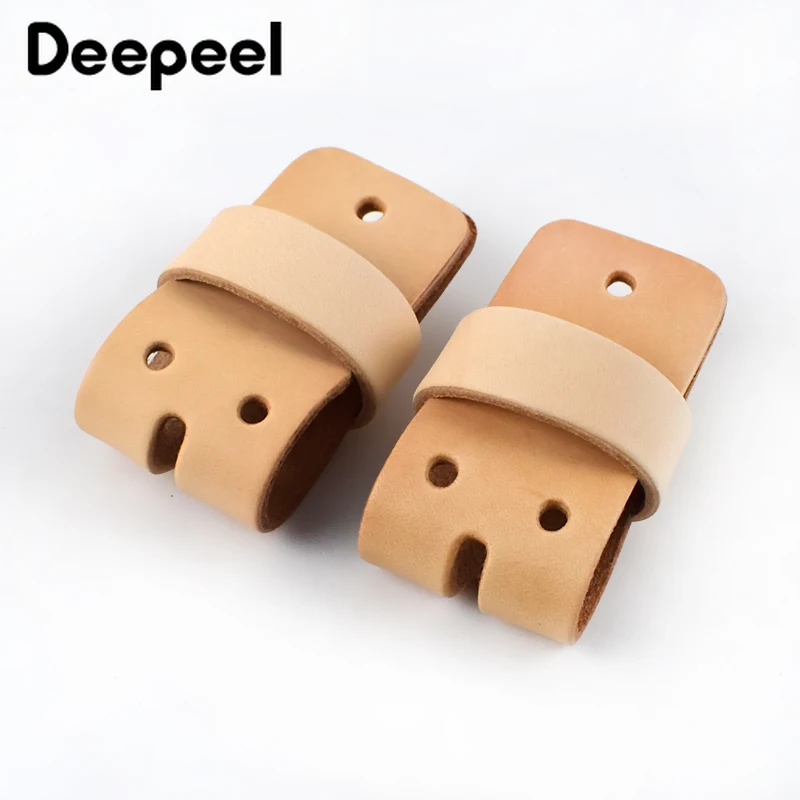 

5Sets Deepeel 29-39mm Men Leathers Belt Head Connector for Pin Buckle Belts Leather Loop Headless Cowhide Waistband Accessories