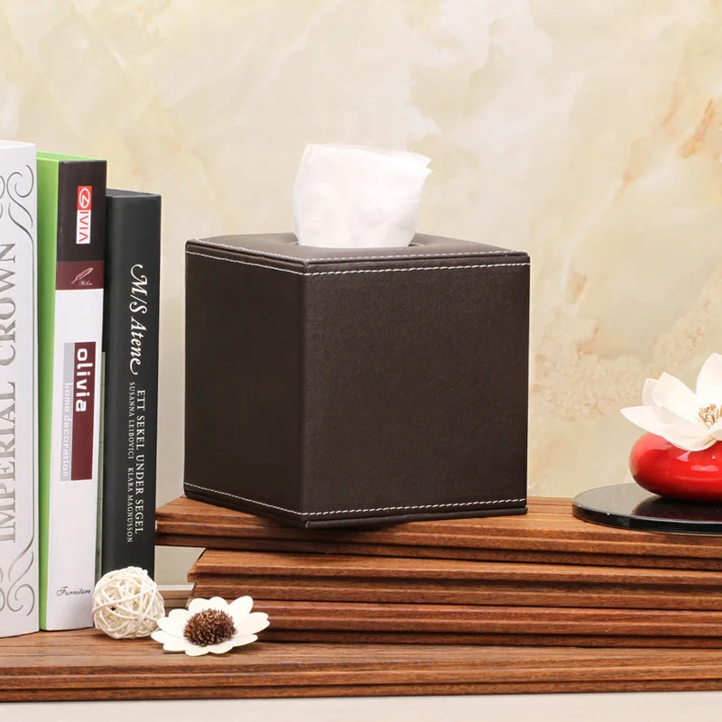 Современные Квадратные бумажные салфетки в рулонах из искусственной кожи