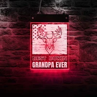 best bucking grandpa ever deer hunting led lighting neon sign acrylic wall light electric display board buck lover home d%c3%a9cor