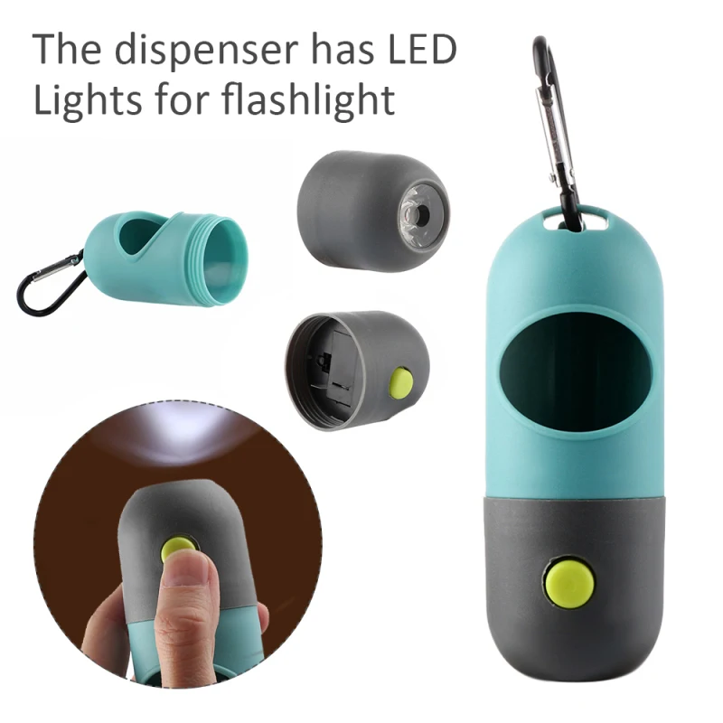 Биоразлагаемые мешки для уборки собак Диспенсер портативный светодиодный