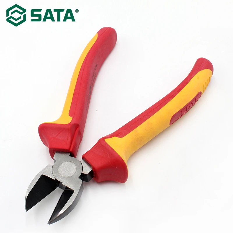 SATA VDE Изолированные плоскогубцы электрика устойчивые к давлению диагональные плоскогубцы резак диагональные плоскогубцы 1000 В Протестировано 70232