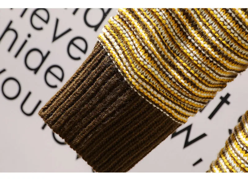 

IFEB 2021 Autumn Winter New Men's Casual Warm Pullovers Turtleneck Loose Striped Long Sleeve Sweater Versatile Tops Ins Trendy