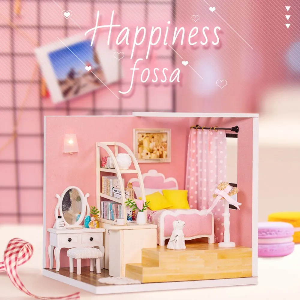 DIY игрушка кукольный дом миниатюрный деревянный пазл Кукольный домик комплект с