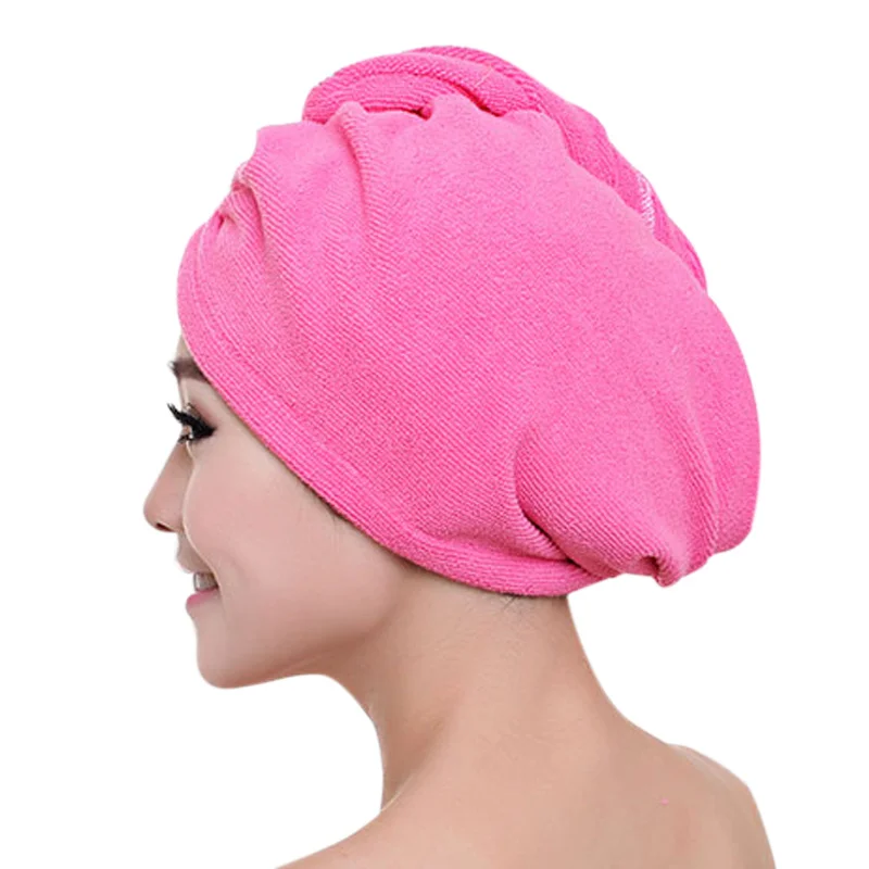 

Fashion Women Quickly Dry Hair Hat Microfiber Solid Color Girls Ladies Shower Cap Strong Water Absorb Drying Towel MH88