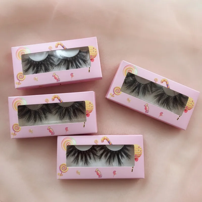 Lollipop Mink Eyelash Luxury Lashes Strip Lash 3D 25mm Mink Eyelash Wholesale Eyelashes