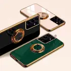 Роскошный чехол для мобильного телефона для Samsung Galaxy S21 S20 Примечание 20 ультра плюс FE 9 10 5G Note9 A52 A72 4G 52 Мягкий силиконовый чехол с кольцом-держателем крышки