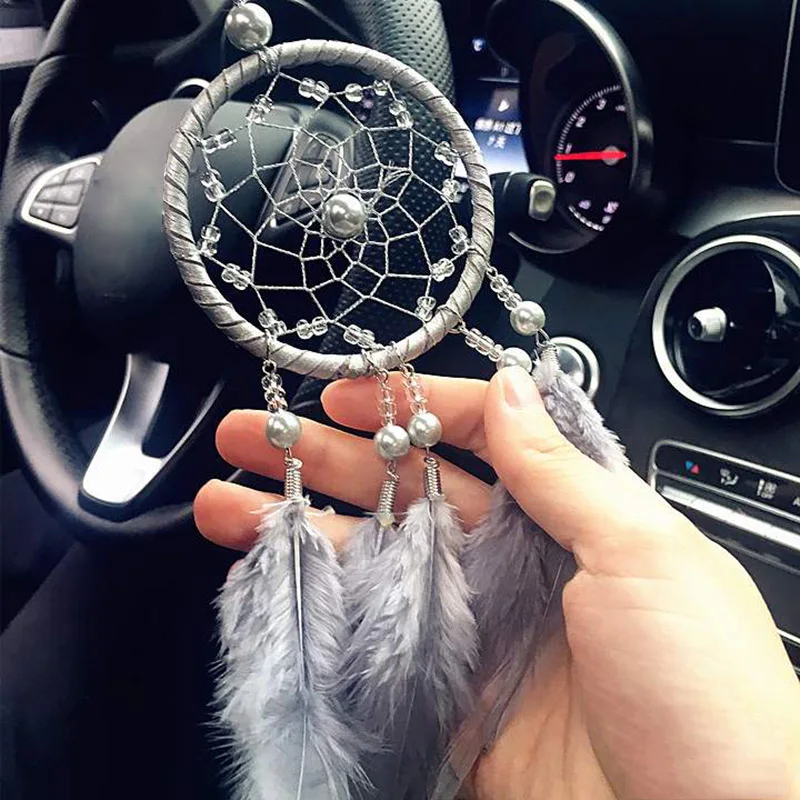 

Handmad Hanging Ornaments Indian Style Dream Catcher Wall Decoration Birthday Gift Feather Wind Chimes suspension Car Decoration