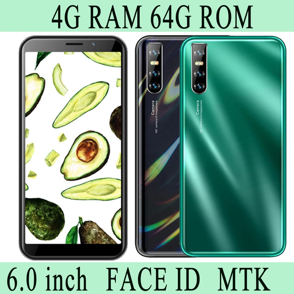 

Note 8 Pro 4GB RAM 64GB ROM smartphones Quad core 6.0'' face ID unlocked 5MP+13MP Global mobile phone android cheap celulares 3G