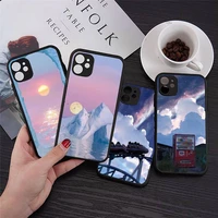 phone case for iphone 12 11 mini pro xr xs max 7 8 plus x moon starry sky sun creative illustration matte transparent cover