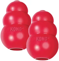 kong classic medium dog toy durable natural rubber fun to chew chase and fetch red medium pack of 2