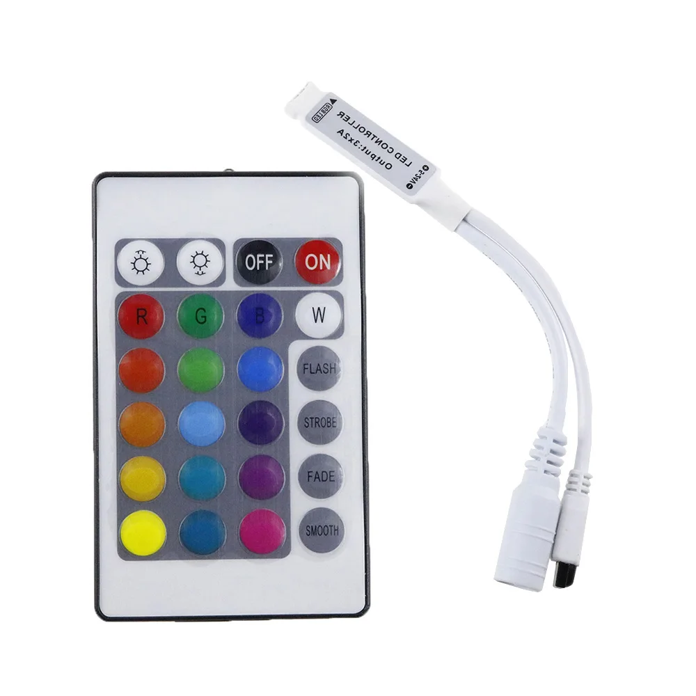 Мини контроллер для светодиодных лент RGB 12 В постоянного тока 24 клавиши ИК пульт