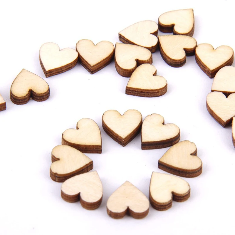

Linden wood Blank peach heart ornament for DIY 10mm 200 pcs.