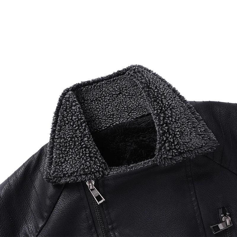 

2020 New Casual Turn Down Collar Veste Cuir Homme