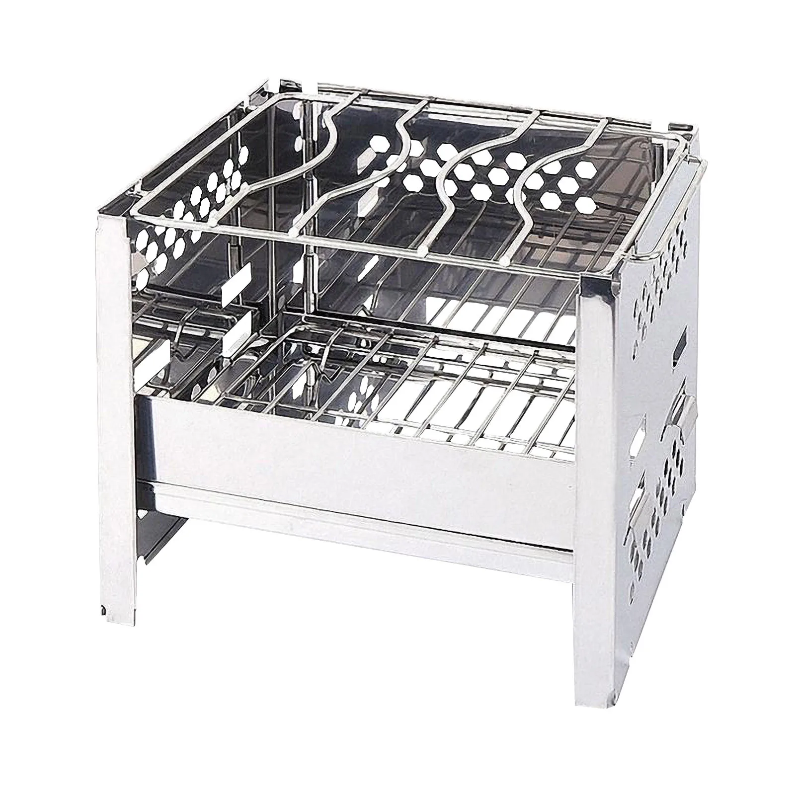 Portable Mini BBQ Grill Stainless Steel Multifunctional Folding Barbecue Outdoor Camping Picnic Tool Accessories Tools | Дом и сад