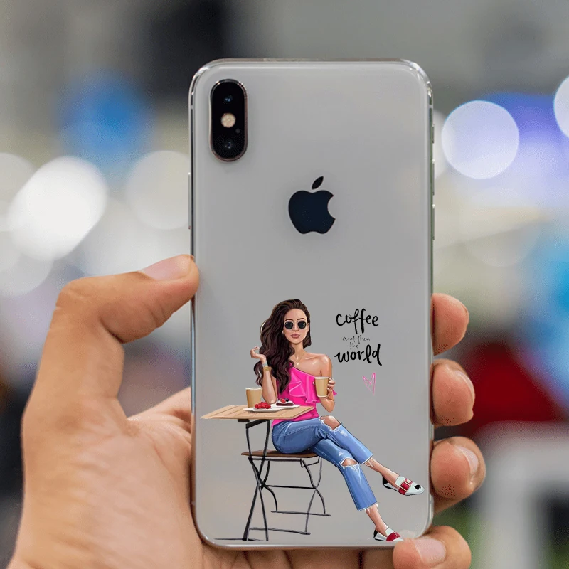 TPU VOGUE queen Princess женский силиконовый чехол для телефона boss coffee из ТПУ для iphone 11 11Pro 5C 6 6S 7 8 Plus 5s 5 SE X XR XS Max - Цвет: TPU