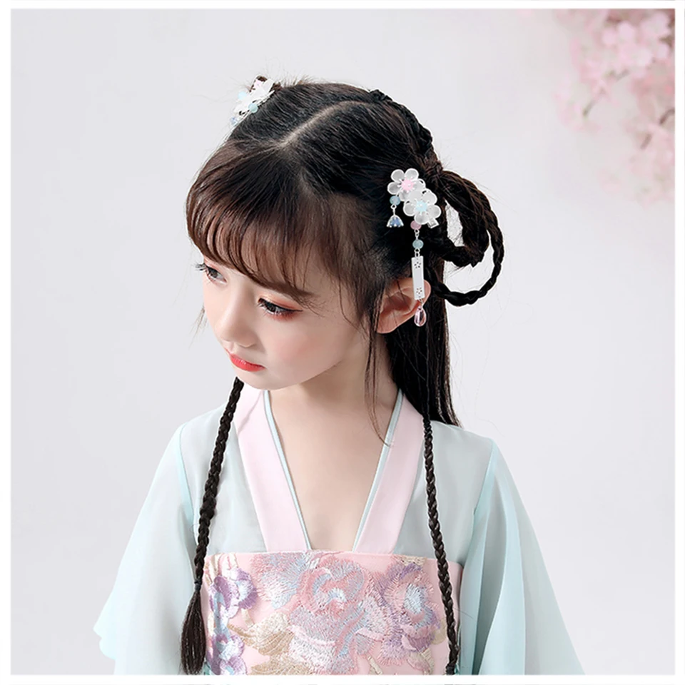 

Chinese Style Tassels Fairy Princess Hair Sticks Lovely Hanfu Headdress Children's Accessories