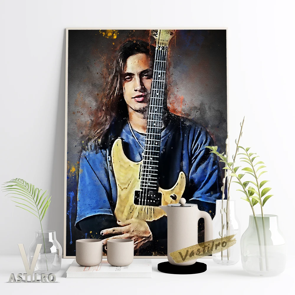 

Rock Music Guitarist Print Poster Legends Star Portrait Canvas Painting Modern Home Decor Bar Pub Club Wall Picture Fans Gift
