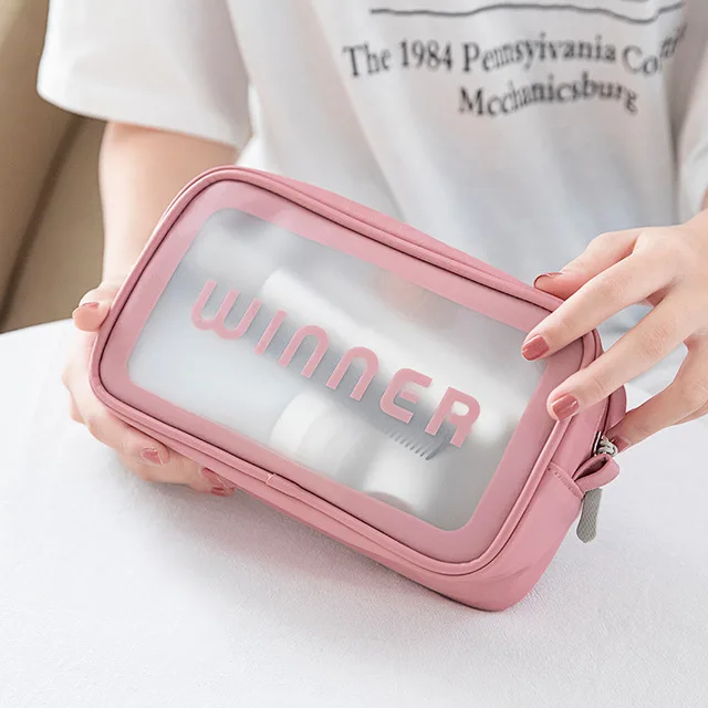 

Fashion Travel Women Transparent Cosmetic PVC Waterproof Necessary Makeup Bag Case Home Bath Wash Organizer Accessories Supplies