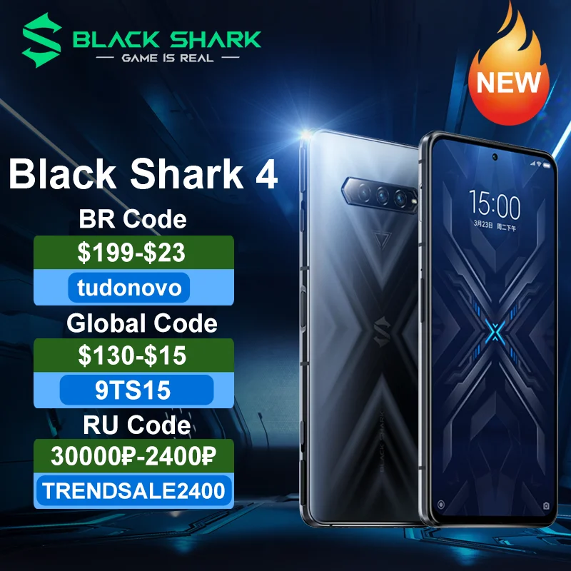 Black Shark 4 Global Smartphone Xiaomi Blackshark 4 6gb8gb12gb Ram 128gb and 256gb Rom Global Version Gaming Phone