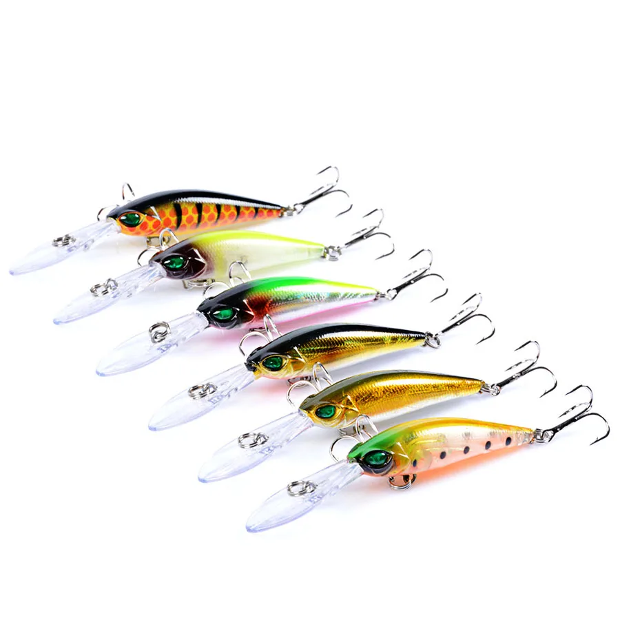 

6pcs Minnow Crankbaits Fishing Lure/Accessories/Tackle Pesca Hooks Swimbait Hard Bait Artificial Wobbler For Fish/Pike/Trolling