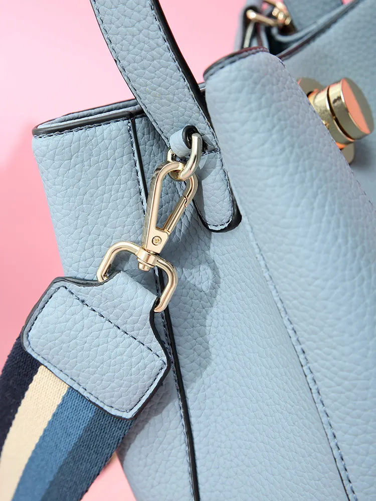 

Top-Handle Leather Handbags Fashion 2020 Women's Crossbody Bag Trend Wide Straps PU Shoulder Bag Ladies Buckets Designer Purse