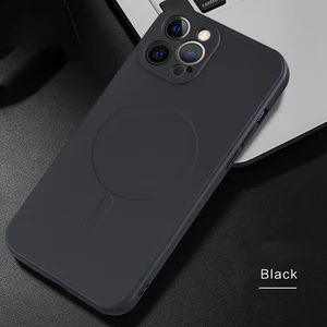 magnetic liquid silicone wireless phone case for iphone 12 11 13 pro max mini x xs xr 7 8 plus magsafing charging celular coque free global shipping