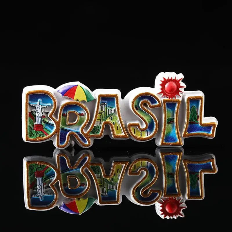 Magnetic Refrigerator Sticker 3D Resin Brasil Letters Statue Fridge Magnet Tourist Souvenir Frame Home Decor | Дом и сад