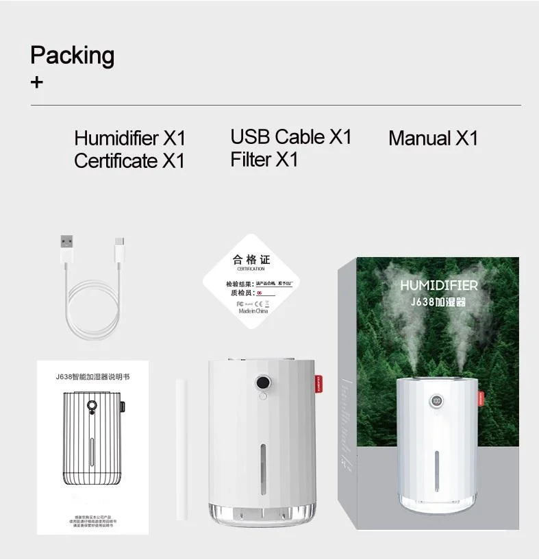 

1100ml Large Capacity Air H2O Humidifier USB Rechargeable 4000mAh Battery Wireless Ultrasonic Aroma Diffuser for Home Yoga