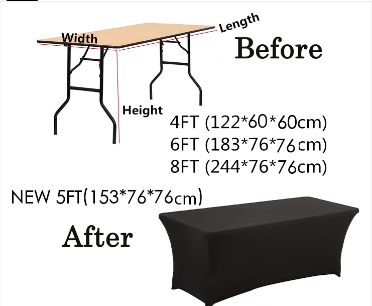 Rectangular Tablecloths Spandex Stretch Table Cover For Wedding Hotel Home Event Party Decoration HAORUI 1PC | Дом и сад