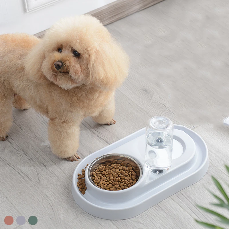 

Портативная двойная миска, кормушка для домашних животных, пластиковая двойная портативная Автоматическая миска для кормления, миски для к...